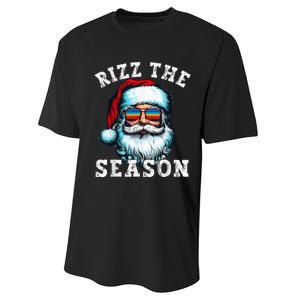 Rizz The Season Funny Christmas Santa Claus Rizzler Performance Sprint T-Shirt