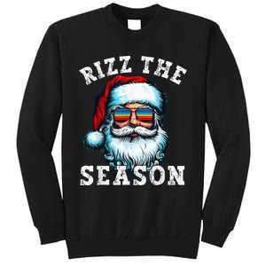 Rizz The Season Funny Christmas Santa Claus Rizzler Tall Sweatshirt