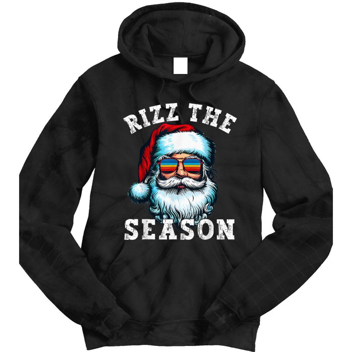 Rizz The Season Funny Christmas Santa Claus Rizzler Tie Dye Hoodie