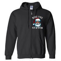 Rizz The Season Funny Christmas Santa Claus Rizzler Full Zip Hoodie