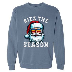 Rizz The Season Funny Christmas Santa Claus Rizzler Garment-Dyed Sweatshirt