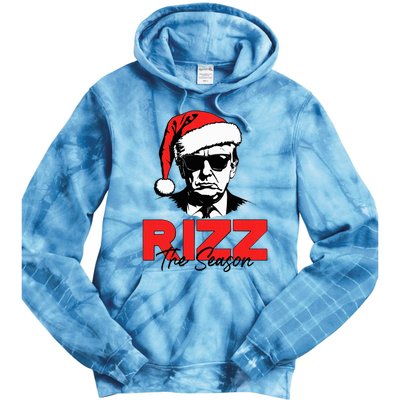 Rizz The Season Christmas Humorous Trump 2024 Santa Rizzler Tie Dye Hoodie