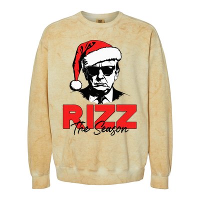 Rizz The Season Christmas Humorous Trump 2024 Santa Rizzler Colorblast Crewneck Sweatshirt