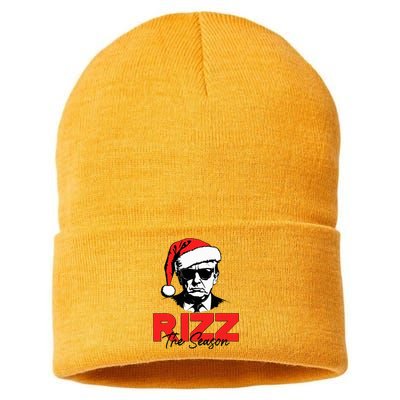 Rizz The Season Christmas Humorous Trump 2024 Santa Rizzler Sustainable Knit Beanie