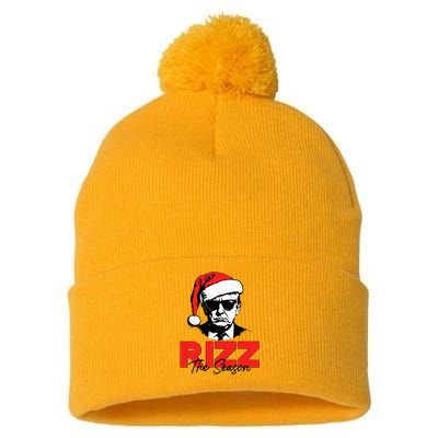 Rizz The Season Christmas Humorous Trump 2024 Santa Rizzler Pom Pom 12in Knit Beanie