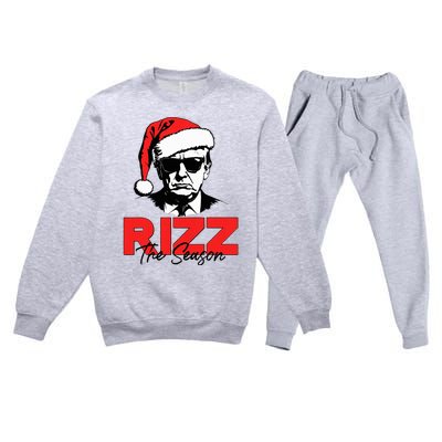 Rizz The Season Christmas Humorous Trump 2024 Santa Rizzler Premium Crewneck Sweatsuit Set