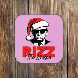 Rizz The Season Christmas Humorous Trump 2024 Santa Rizzler Coaster