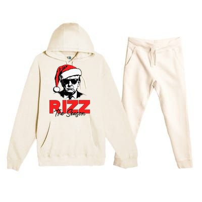 Rizz The Season Christmas Humorous Trump 2024 Santa Rizzler Premium Hooded Sweatsuit Set