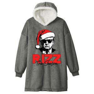 Rizz The Season Christmas Humorous Trump 2024 Santa Rizzler Hooded Wearable Blanket