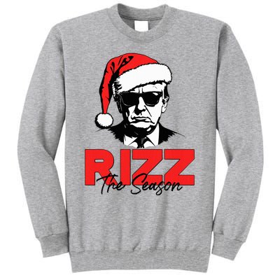 Rizz The Season Christmas Humorous Trump 2024 Santa Rizzler Tall Sweatshirt