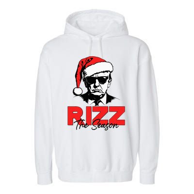 Rizz The Season Christmas Humorous Trump 2024 Santa Rizzler Garment-Dyed Fleece Hoodie