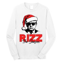 Rizz The Season Christmas Humorous Trump 2024 Santa Rizzler Long Sleeve Shirt