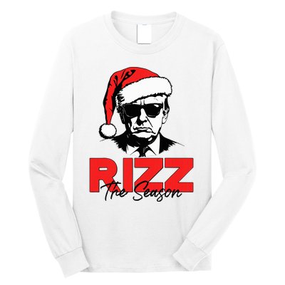 Rizz The Season Christmas Humorous Trump 2024 Santa Rizzler Long Sleeve Shirt