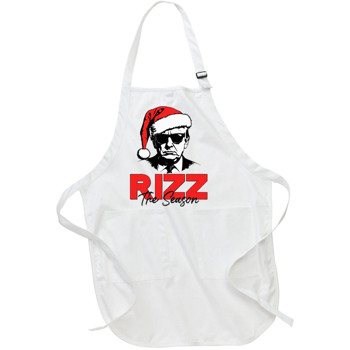 Rizz The Season Christmas Humorous Trump 2024 Santa Rizzler Full-Length Apron With Pockets