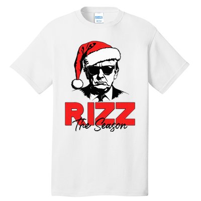 Rizz The Season Christmas Humorous Trump 2024 Santa Rizzler Tall T-Shirt