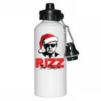 Rizz The Season Christmas Humorous Trump 2024 Santa Rizzler Aluminum Water Bottle