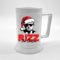 Rizz The Season Christmas Humorous Trump 2024 Santa Rizzler Beer Stein