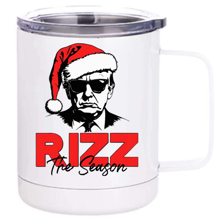 Rizz The Season Christmas Humorous Trump 2024 Santa Rizzler 12 oz Stainless Steel Tumbler Cup