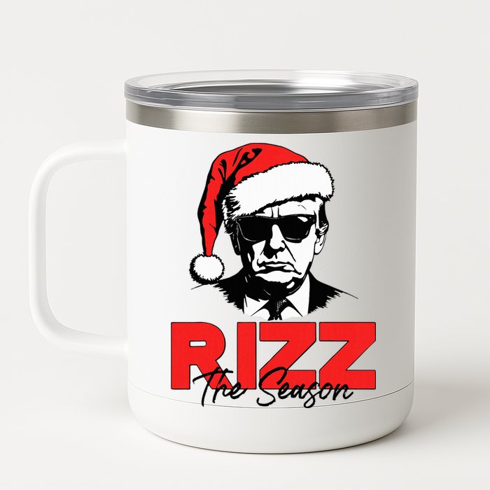 Rizz The Season Christmas Humorous Trump 2024 Santa Rizzler 12 oz Stainless Steel Tumbler Cup