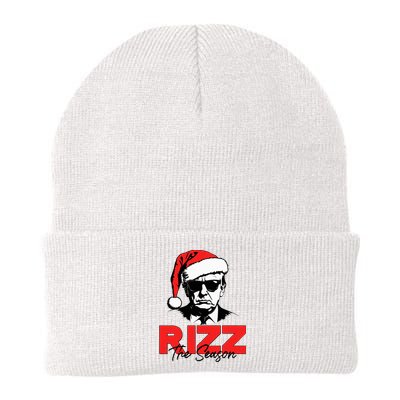 Rizz The Season Christmas Humorous Trump 2024 Santa Rizzler Knit Cap Winter Beanie