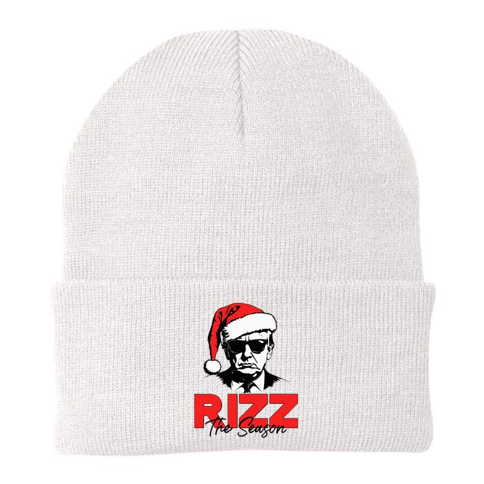 Rizz The Season Christmas Humorous Trump 2024 Santa Rizzler Knit Cap Winter Beanie