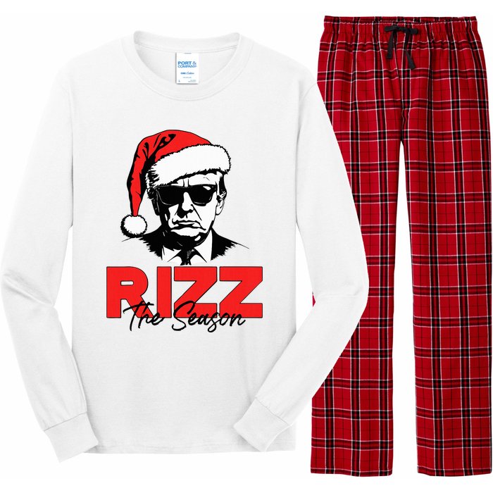 Rizz The Season Christmas Humorous Trump 2024 Santa Rizzler Long Sleeve Pajama Set