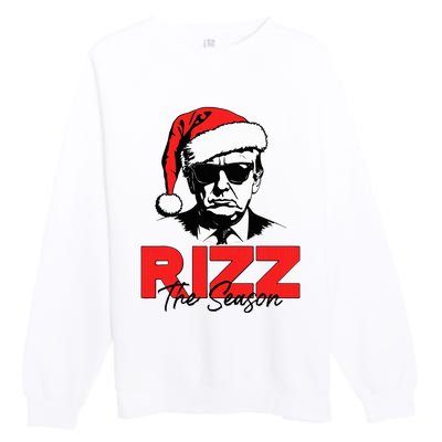 Rizz The Season Christmas Humorous Trump 2024 Santa Rizzler Premium Crewneck Sweatshirt