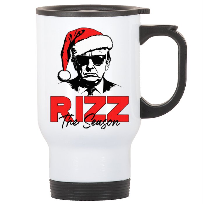 Rizz The Season Christmas Humorous Trump 2024 Santa Rizzler Stainless Steel Travel Mug