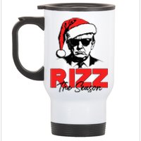 Rizz The Season Christmas Humorous Trump 2024 Santa Rizzler Stainless Steel Travel Mug