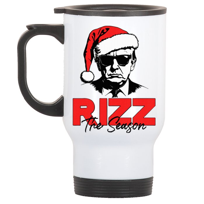 Rizz The Season Christmas Humorous Trump 2024 Santa Rizzler Stainless Steel Travel Mug