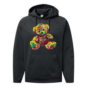 Rainbow Toy Stuffed Bear Performance Fleece Hoodie