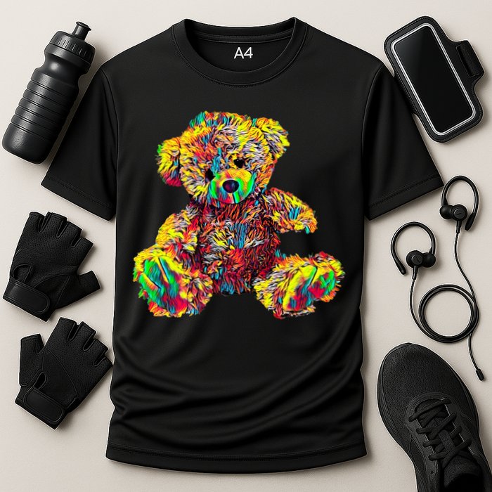 Rainbow Toy Stuffed Bear Cooling Performance Crew T-Shirt
