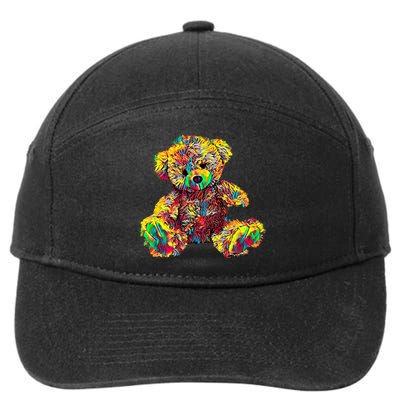 Rainbow Toy Stuffed Bear 7-Panel Snapback Hat