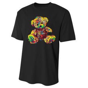 Rainbow Toy Stuffed Bear Performance Sprint T-Shirt