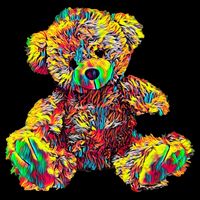 Rainbow Toy Stuffed Bear Baby Bodysuit