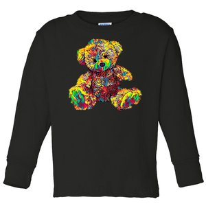 Rainbow Toy Stuffed Bear Toddler Long Sleeve Shirt