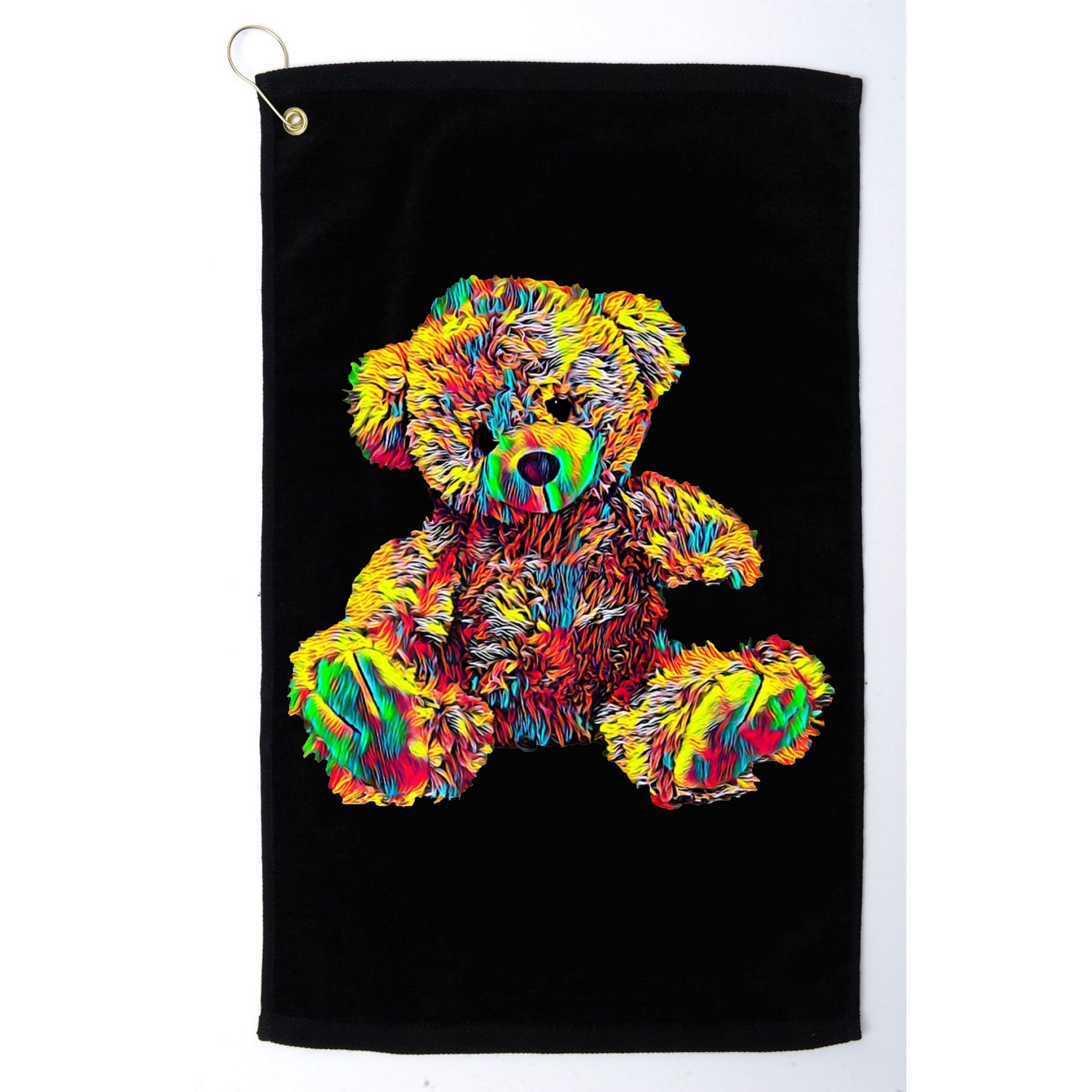 Rainbow Toy Stuffed Bear Golf Towel