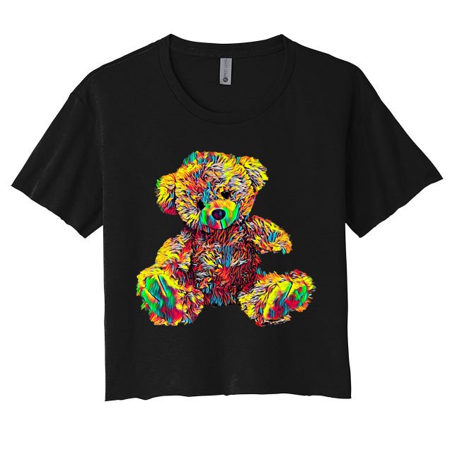 Rainbow Toy Stuffed Bear Crop Top