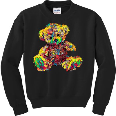 Rainbow Toy Stuffed Bear Kids Sweatshirt