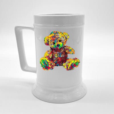 Rainbow Toy Stuffed Bear Beer Stein