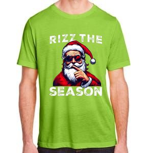 Rizz The Season Funny Santa Joke White Elephant Christmas Adult ChromaSoft Performance T-Shirt