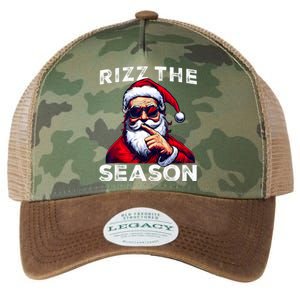 Rizz The Season Funny Santa Joke White Elephant Christmas Legacy Tie Dye Trucker Hat