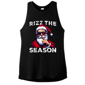 Rizz The Season Funny Santa Joke White Elephant Christmas Ladies PosiCharge Tri-Blend Wicking Tank