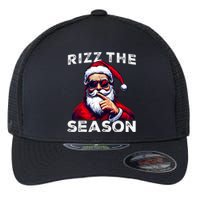 Rizz The Season Funny Santa Joke White Elephant Christmas Flexfit Unipanel Trucker Cap