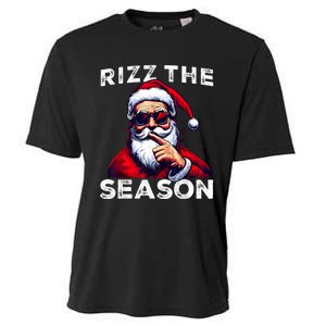 Rizz The Season Funny Santa Joke White Elephant Christmas Cooling Performance Crew T-Shirt