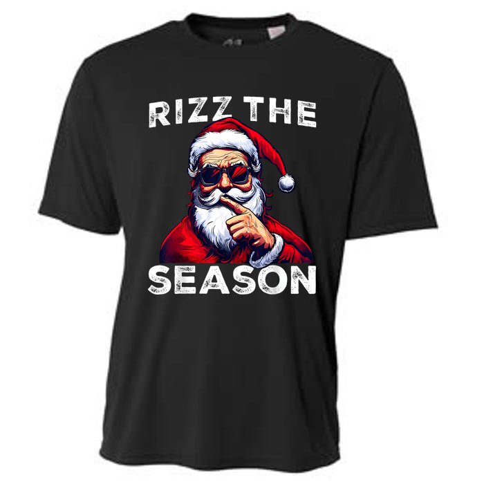 Rizz The Season Funny Santa Joke White Elephant Christmas Cooling Performance Crew T-Shirt