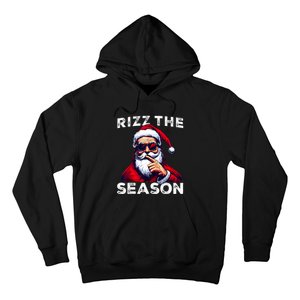 Rizz The Season Funny Santa Joke White Elephant Christmas Hoodie