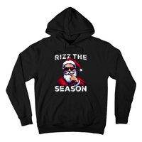 Rizz The Season Funny Santa Joke White Elephant Christmas Hoodie