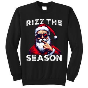 Rizz The Season Funny Santa Joke White Elephant Christmas Sweatshirt