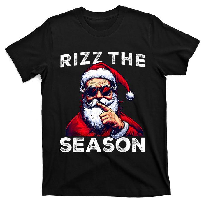 Rizz The Season Funny Santa Joke White Elephant Christmas T-Shirt